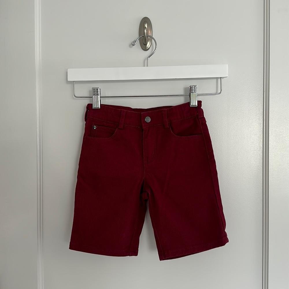 Jacadi Paris Boys Maroon Denim Shorts in size 5A